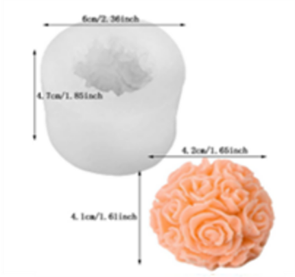 Rose Ball Candle Mold