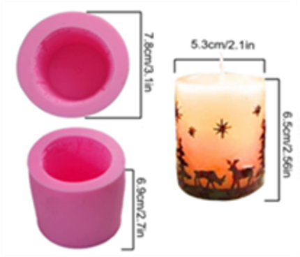 CYLINDER CHRISTMAS CANDLE MOULD