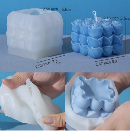 Cube Rose Candle Mould