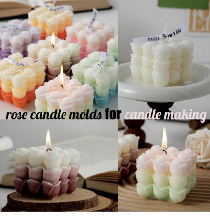 Cube Rose Candle Mould