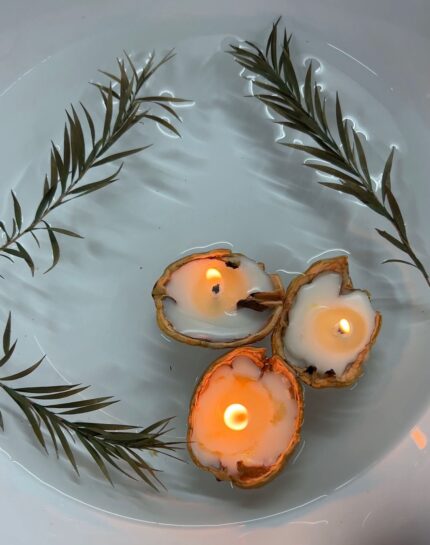 Walnut shell tealights