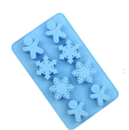 8 cavity snowflake and gingerbread embed mould