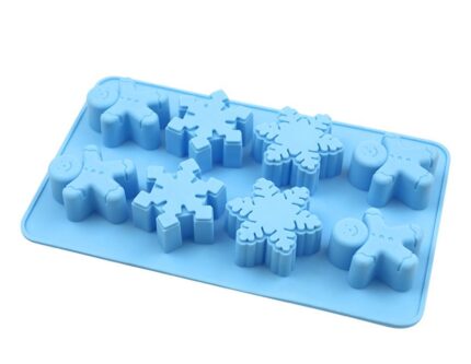 8 cavity snowflake and gingerbread embed mould