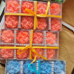 Floating mini flower candles box of 8
