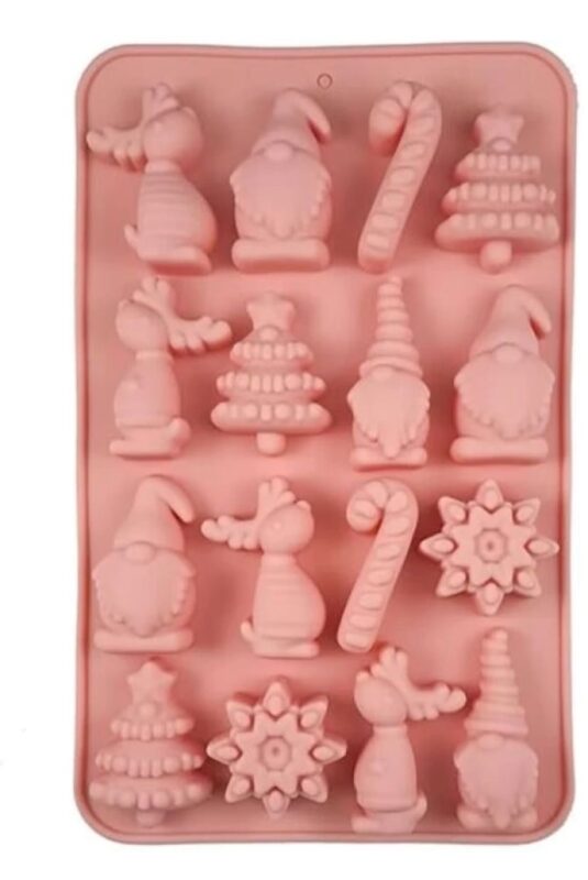 16 cavity reindeer,santa,candy tree and snowflake embed mould