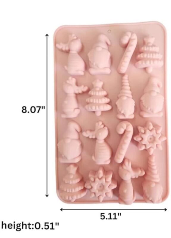 16 cavity reindeer,santa,candy tree and snowflake embed mould