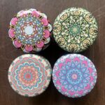 Printed mandala tins pack of 12 [50gms small] [TWO COLOURS]
