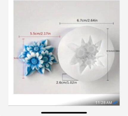3 Flower sunflower botanical mould