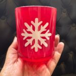 180ml glass jar -red snowflake [ pack of 6]