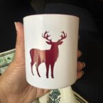 180ml glass jar -white and red reindeer [ pack of 6]
