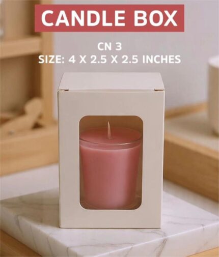 Glass jar white box with window